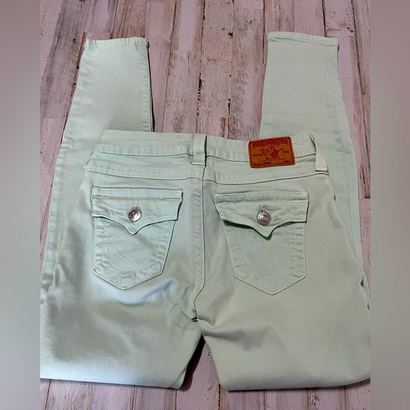 True Religion Serena Skinny Jeans Size 28 Mint - Picture 10 of 11